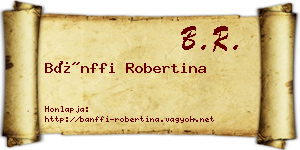 Bánffi Robertina névjegykártya